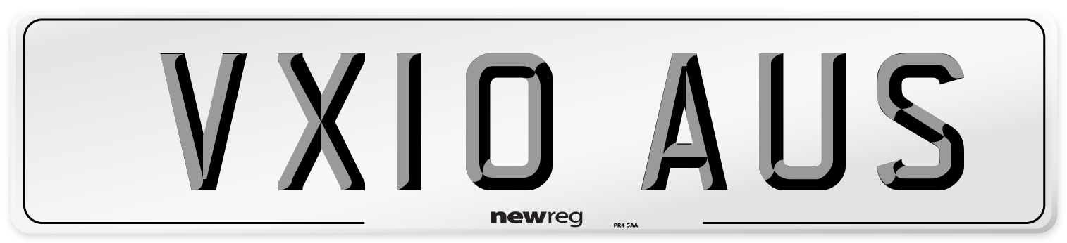 VX10 AUS Number Plate from New Reg